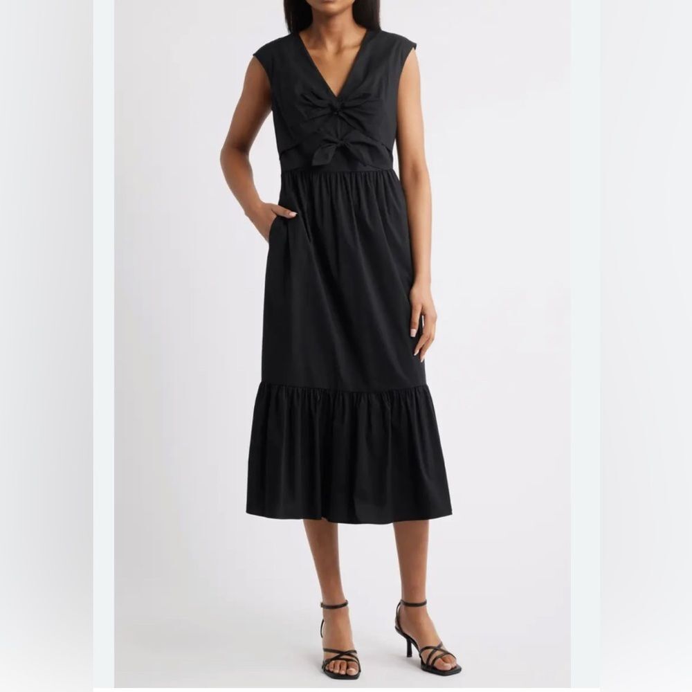 Anne Klein Bow Front Modern Midi Dress - Picture 1 of 2
